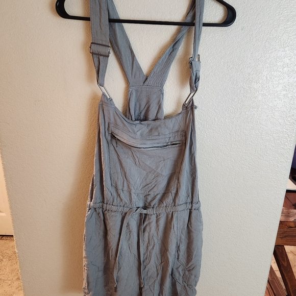 Torrid 2X Gray Twill Short Overalls Military Overall Romper - Picture 5 of 11